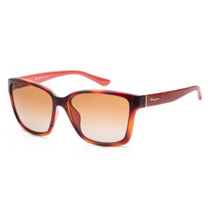 Salvatore Ferragamo Women's SF716S-5816207 58mm Havana Red Wood Sunglasses