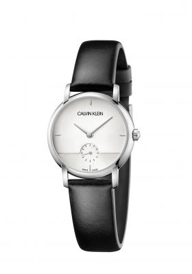 Calvin Klein Women's K9H2Y1C6 Established Silver Dial 32mm Leather Watch