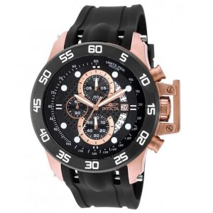 Invicta 19254 Men's I-Force Quartz Black Rubber Strap Black Dial Multifunction Chrono Watch