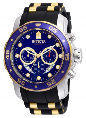 Invicta 22971 Men's Pro Diver Blue Dial Steel & Silicone Strap Chronograph Watch