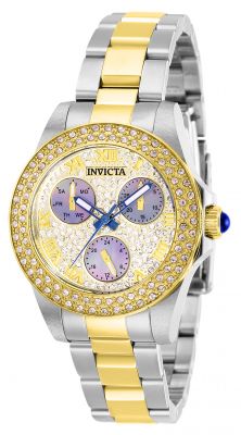 Invicta Women's 28475 Angel Quartz 3 Hand Charcoal, Pave Dial Watch