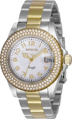 Invicta Women's 28675 Angel Quartz 3 Hand White Dial Watch