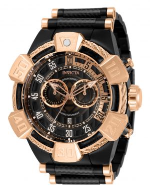 Invicta Men's 32832 Jason Taylor Quartz Multifunction Black, Rose Gold Dial Watch