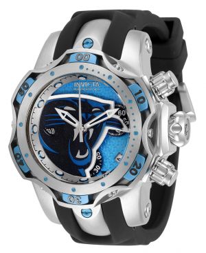 Invicta Women's 33096 NFL Carolina Panthers Quartz 3 Hand Antique Silver, Light Blue, Black Dial Watch