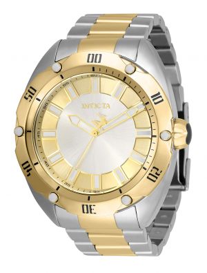 Invicta Men's 33763 Venom Quartz 3 Hand Silver, Gold Dial Watch
