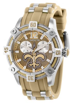 Invicta Women's 35794 NFL New Orleans Saints Quartz Multifunction Silver, White, Ivory, Black Dial Watch