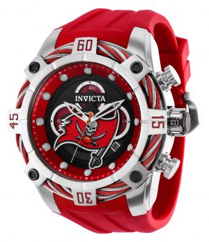 Invicta Men's 35865 NFL Tampa Bay Buccaneers Quartz Multifunction White, Black, Red Dial Watch