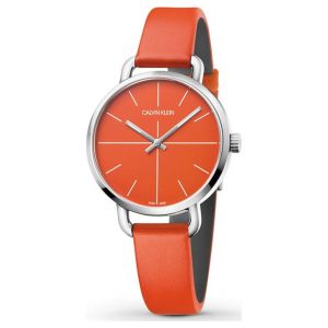 Calvin Klein Women's K7B231YM Even 36mm Red Dial Leather Watch