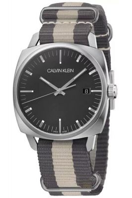 Calvin Klein Men's K9N111P1 Fraternity Black Dial 39mm Fabric Watch