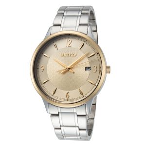 Seiko Men's SGEH92P1 Essentials 41mm Gold Dial Stainless Steel Watch
