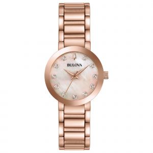 Bulova Maquina Diamond Rose Gold-Tone Ladies Watch 97P132