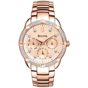 Bulova 98R178 Women's Maribor Diamond Rose Gold Steel Rose Gold Dial Watch