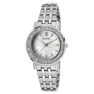 Bulova 98X111 Women's Classic Interchangeable Bezel White MOP Dial Steel Bracelet Crystal Watch