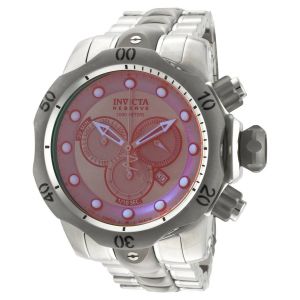 Invicta 0967 Men's Venom Reserve Grey Titanium Dial Steel Bracelet Chronograph Dive Watch
