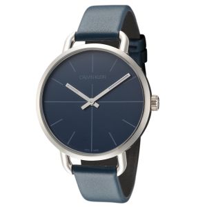 Calvin Klein Women's K7B231VN Even 36mm Blue Dial Leather Watch