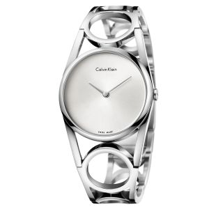 Calvin Klein, Round, Women's Watch, Stainless Steel Bracelet Bangle Type, Swiss Quartz (Battery-Powered), K5U2S146