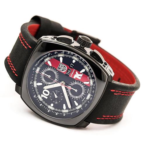 Luminox 1181 Men's Tony Kanaan Valjoux Automatic Black Dial Black Leather Strap Chronograph Watch